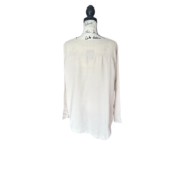 Neiman Marcus 100% Linen Button-Down Cream XL - Picture 3 of 7